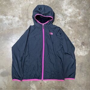 The North Face Girls Black Jacket with Pink Trim